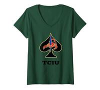 Femme TCIU T-Shirt avec Col en V