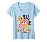 Femme Teacher Appreciation It’s a Great Day to Teach T-Shirt avec Col en V