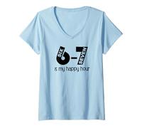 Femme Teacher Haunted by 6 7 What is 67 Sayings 6-7 Reading Happy T-Shirt avec Col en V