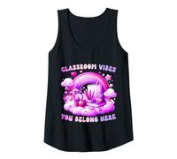 Femme Teacher Lady Vibes - Rainbow You Belong Here Classroom Art Débardeur