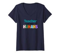 Femme Teacher of Tiny Humans Cute Funny Educator Tees, Bags, Decor T-Shirt avec Col en V