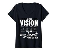 Femme Teacher Squad My Heart VIT Teacher Squad T-Shirt avec Col en V