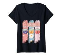 Femme Teaching is My Jam Design rétro T-Shirt avec Col en V