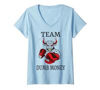Femme Team Dumb Money Funny Meme Stock T-Shirt avec Col en V