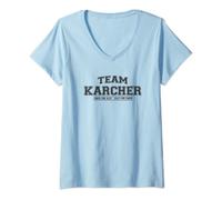 Femme Team Karcher - Famille fière - Cadeau de prénom T-Shirt avec Col en V