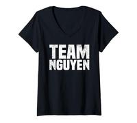 Femme Team Nguyen Design Assorti Funny Nguyen Family Reunion T-Shirt avec Col en V
