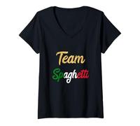 Femme Team Spaghetti Chef Pasta Pâtes Cuisines Italiennes Groupes T-Shirt avec Col en V