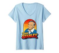 Femme Team Stanley! Funny Roper Romp Vintage Three's Company 80's T-Shirt avec Col en V