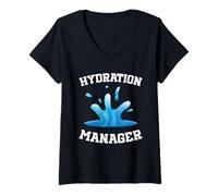 Femme Team Waterboy H20 Dealer Manager Hydratation Specialist T-Shirt avec Col en V