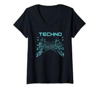 Femme Techno Digital Smash T-Shirt avec Col en V