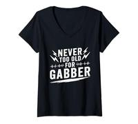 Femme Techno Rave Festival Never Too Old Gabber T-Shirt avec Col en V