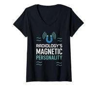 Femme Technologue IRM Radiologie Imagerie par résonance magnétique Fierté T-Shirt avec Col en V