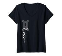 Femme Techwear Goth Cyberpunk Samurai Warrior T-Shirt avec Col en V