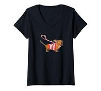 Femme Teckel, Chien, Animal de Compagnie, cœur, Elke T-Shirt avec Col en V