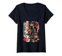 Femme Teckel Doxies Low Profile High Impact T-Shirt avec Col en V