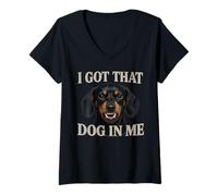 Femme Teckel, j'ai ce chien en moi, mignon amoureux des chiens en colère T-Shirt avec Col en V