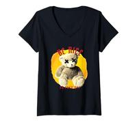Femme Teddy Grunge Vintage Be Nice Or Fuck Off Funny Statement T-Shirt avec Col en V