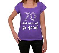 Femme Tee-Shirt 70 Ans Et Je Ne Me suis Jamais Senti Aussi Bien - 70 and Never Felt So Good - 70 Ans T-Shirt Graphique Idée Cadeau 70e Anniversaire Vintage Année 1954 Nouveauté Violet Clair S