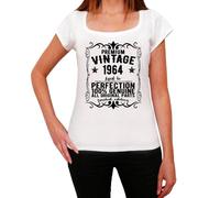 Femme Tee-Shirt - All Original Parts Aged To Perfection 1964 - 60 Ans T-Shirt Graphique Idée Cadeau 60e Anniversaire Vintage Année 1964 Nouveauté