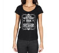 Femme Tee-Shirt - All Original Parts Aged To Perfection 1984 - 40 Ans T-Shirt Graphique Idée Cadeau 40e Anniversaire Vintage Année 1984 Nouveauté