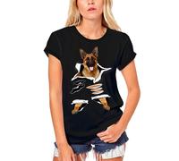 Femme Tee-Shirt Bio Berger Allemand - Chien Mignon Et Drôle - German Shepherd - Cute Funny Dog - T-Shirt Graphique Éco-Responsable Vintage Cadeau Nouveauté