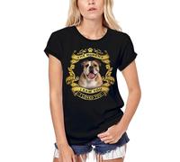 Femme Tee-Shirt Bio Chien Bulldog Anglais - Moment I Saw You I Loved You Chiot - English Bulldog Dog - Moment I Saw You I Loved You Puppy - T-Shirt Graphique Éco-Responsable Vintage Cadeau Nouveauté
