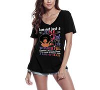 Femme Tee-Shirt Col V Je Ne Suis Pas Seulement Une Fille De Juin - Nouveauté Merveilleuse - I Am Not Just A June Girl - Wonderfuls Novelty - T-Shirt Graphique Éco-Responsable Vintage Cadeau Nouveauté