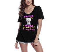 Femme Tee-Shirt Col V - Proud Day - Westie Dog Mom - My Baby Is My Everything - T-Shirt Graphique Éco-Responsable Vintage Cadeau Nouveauté