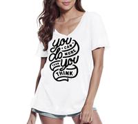 Femme Tee-Shirt Col V Vous Pouvez Faire Plus Que Vous Ne Le Pensez - You Can Do More Than You Think It - T-Shirt Graphique Éco-Responsable Vintage Cadeau Nouveauté