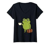 Femme Tee-Shirt épuisé drôle fatigué usé T-Shirt avec Col en V
