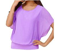 Femme Tee Shirt Ete T-Shirt à Manches Courtes - Chemises Eté ÉLéGante Oversize Loose Top Fluide Chemise Mode ÉPaules DéNudéEs Dentelle Patchwork Cadeau Printemps Eté
