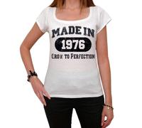 Femme Tee-Shirt Grandir À La Perfection Fabriqué En 1976 - Grow To Perfection Made In 1976 - 48 Ans T-Shirt Graphique Idée Cadeau 48e Anniversaire Vintage Année 1976 Nouveauté