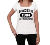 Femme Tee-Shirt Grandir À La Perfection Fabriqué En 1984 - Grow To Perfection Made In 1984 - 40 Ans T-Shirt Graphique Idée Cadeau 40e Anniversaire Vintage Année 1984 Nouveauté