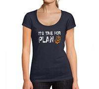 Femme Tee-Shirt Il Est Temps pour Le Plan B Bitcoin BTC HODL Crypto - It's Time for Plan B Bitcoin BTC HODL Crypto - T-Shirt Graphique Éco-Responsable Vintage Cadeau Nouveauté French Marine L