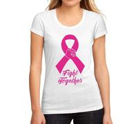 Femme Tee-Shirt Lutter Ensemble Contre Le Cancer - Fight Cancer Together - T-Shirt Graphique Éco-Responsable Vintage Cadeau Nouveauté