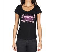 Femme Tee-Shirt Une Légende Depuis 1968 - Legend Since 1968 - 56 Ans T-Shirt Graphique Idée Cadeau 56e Anniversaire Vintage Année 1968 Nouveauté