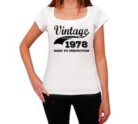Femme Tee-Shirt Vieilli À La Perfection 1978 - Aged To Perfection 1978 - 46 Ans T-Shirt Graphique Idée Cadeau 46e Anniversaire Vintage Année 1978 Nouveauté