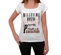 Femme Tee-Shirt Vieillie À La Perfection Millésime 1970 54 Ans T-Shirt Graphique Idée Cadeau 54e Anniversaire Vintage Année 1970 Nouveauté
