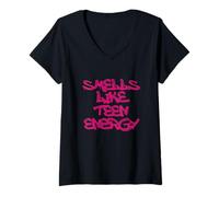 Femme Teen Energy Vibes Urban Style Design T-Shirt avec Col en V