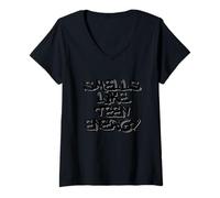 Femme Teen Energy Vibes Urban Style Design T-Shirt avec Col en V