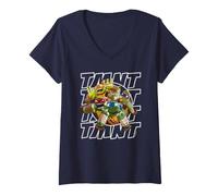 Femme Teenage Mutant Ninja Turtles (2012) Group Making Faces T-Shirt avec Col en V