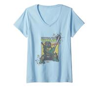 Femme Teenage Mutant Ninja Turtles Leonardo Yaaa T-Shirt avec Col en V