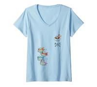 Femme Teenage Mutant Ninja Turtles Rebel Skull Turtle Power T-Shirt avec Col en V