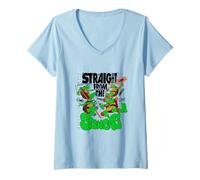 Femme Teenage Mutant Ninja Turtles Straight from The Sewers T-Shirt avec Col en V