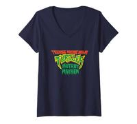 Femme Teenage Mutant Ninja Turtles The Steely Boys TMNT Faces T-Shirt avec Col en V