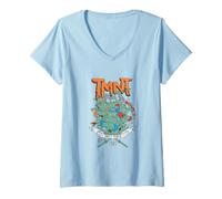 Femme Teenage Mutant Ninja Turtles TMNT Turtle Power T-Shirt avec Col en V