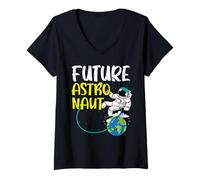Femme Télescope astronome du Futur Astronaute Galaxie Outerspace T-Shirt avec Col en V