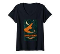 Femme Télescope d'observation des étoiles avec chemise du parc d'État Bruneau Dunes, Idaho T-Shirt avec Col en V