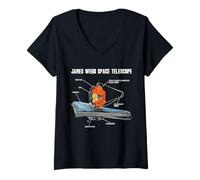 Femme Télescope Spatial James Webb pour Les Amateurs d'astronomie T-Shirt avec Col en V