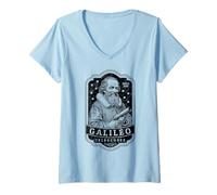 Femme Télescopes Galileo Galilei Drôle Astronomie Vintage Science T-Shirt avec Col en V
